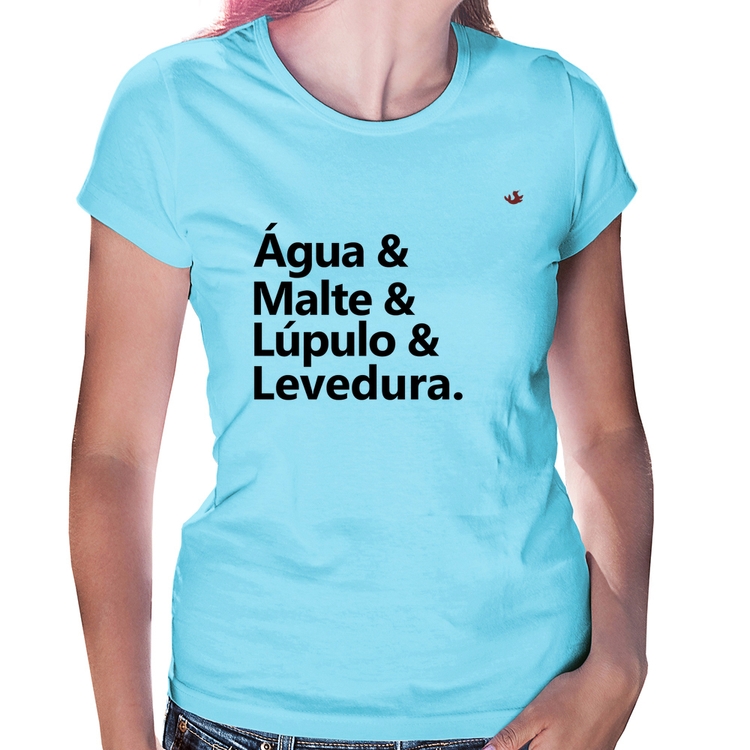 Baby Look Receita Cerveja - Azul Bebê