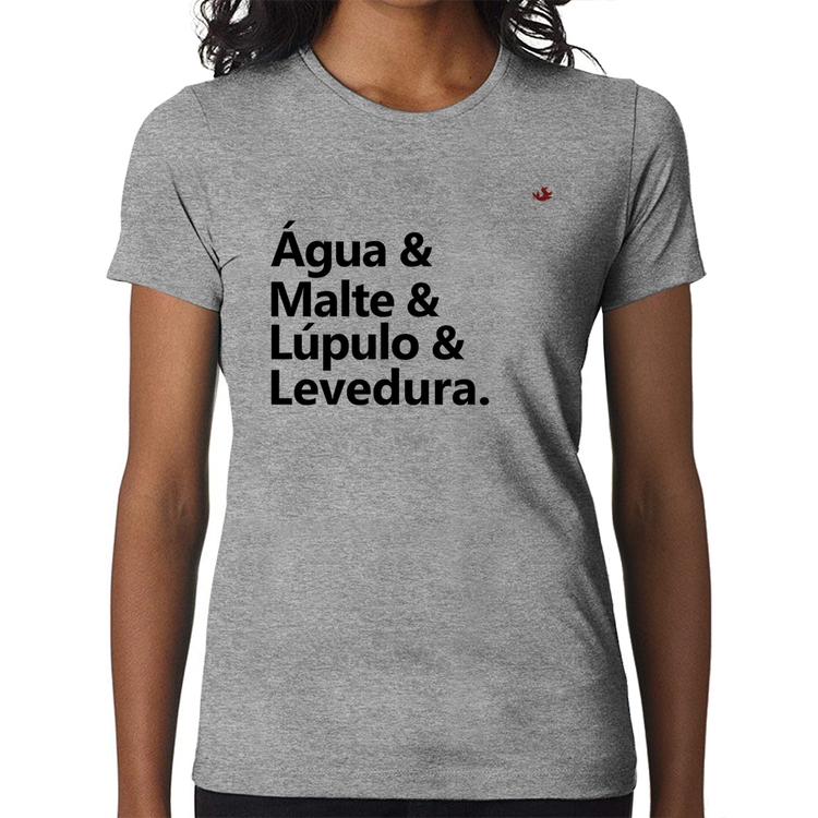 Baby Look Receita Cerveja - Cinza