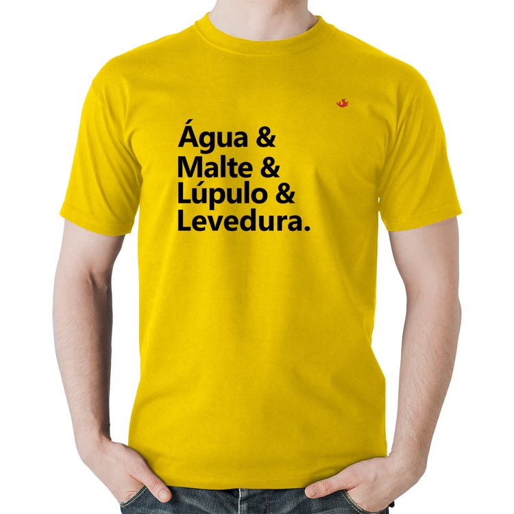 Camiseta Algodão Receita Cerveja - Amarela