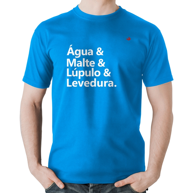 Camiseta Algodão Receita Cerveja - Azul