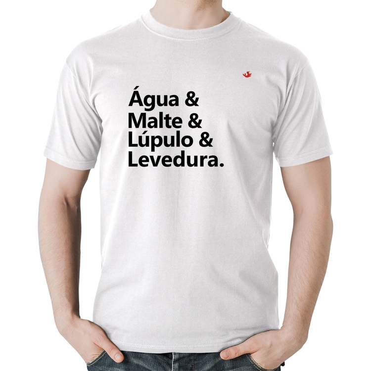 Camiseta Algodão Receita Cerveja - Branca