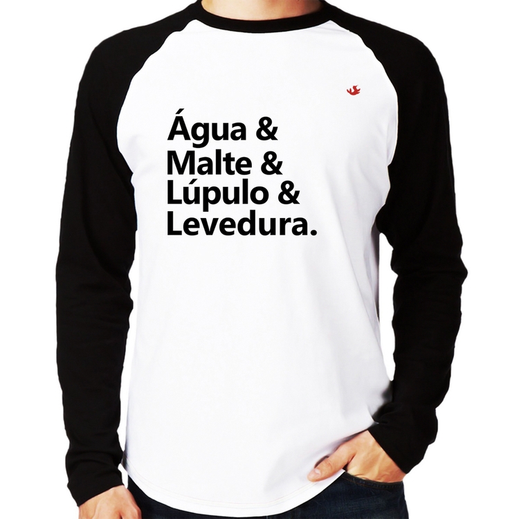 Camiseta Raglan Receita Cerveja Manga Longa