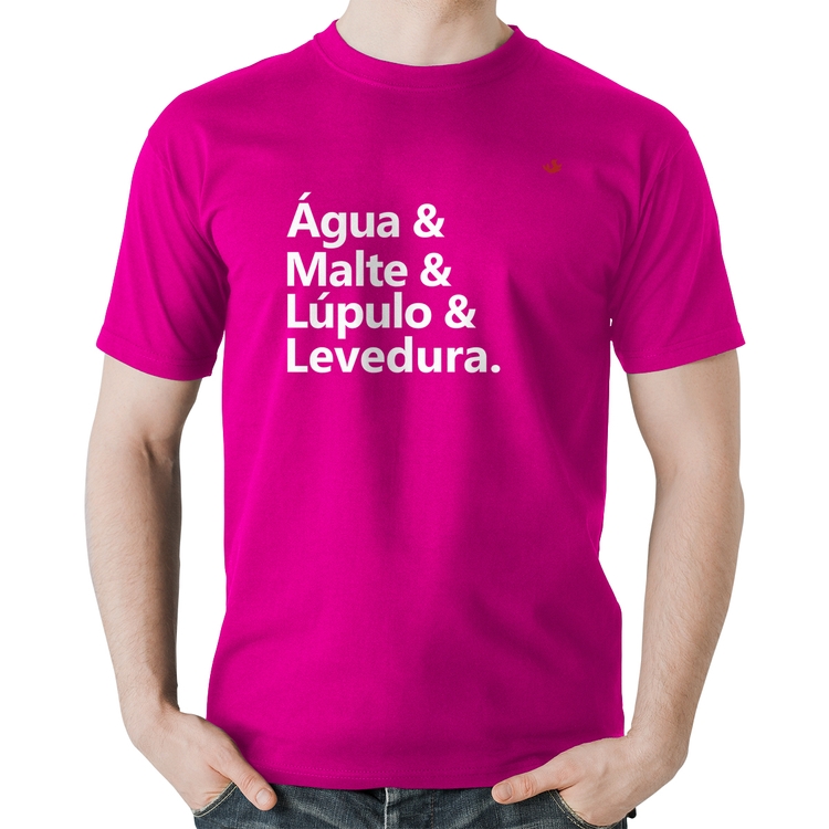 Camiseta Algodão Receita Cerveja - Rosa