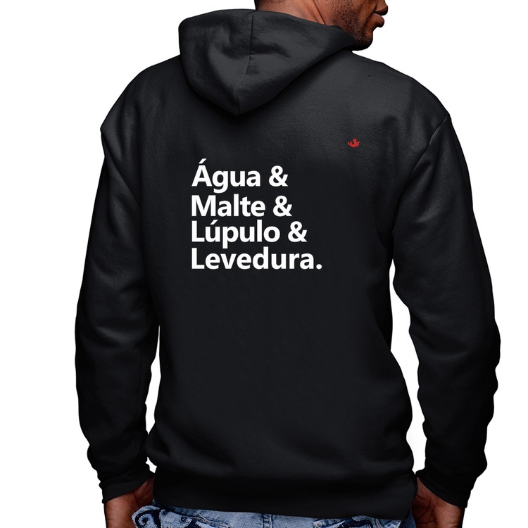 Blusa Moletom Receita Cerveja Masculina com Capuz e Zíper