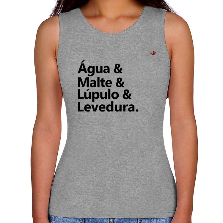 Regata Feminina Receita Cerveja - Cinza