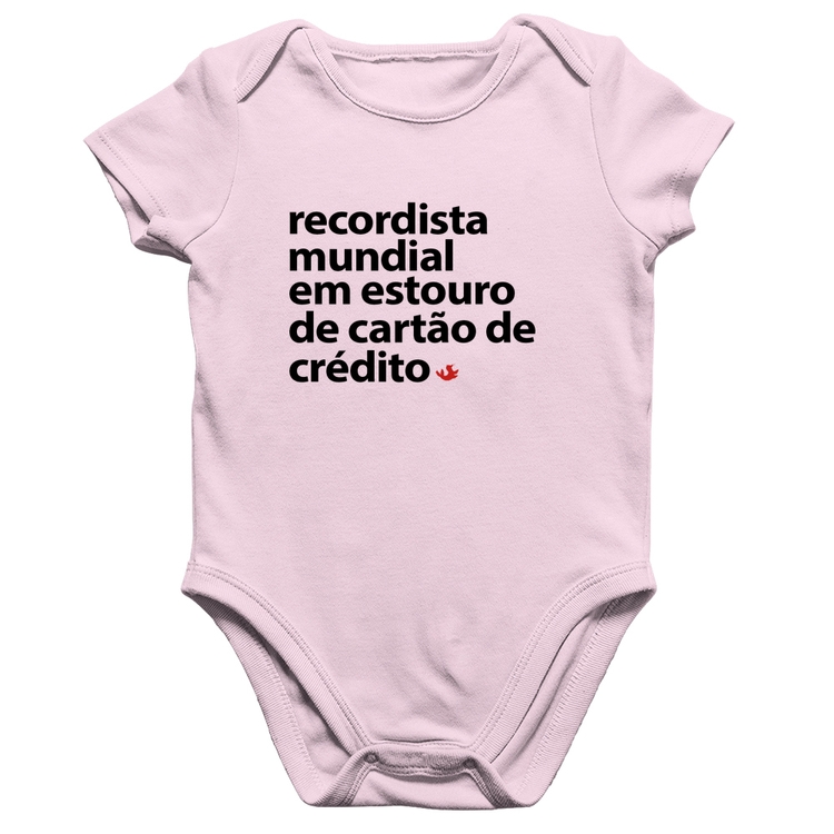 Body Bebê Algodão Recordista mundial em estouro de cartão - Rosa Bebê