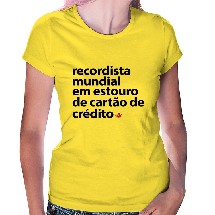 Baby Look Recordista mundial em estouro de cartão - Amarela