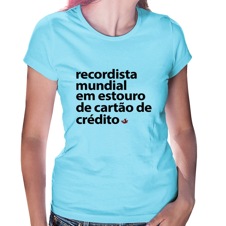 Baby Look Recordista mundial em estouro de cartão - Azul Bebê