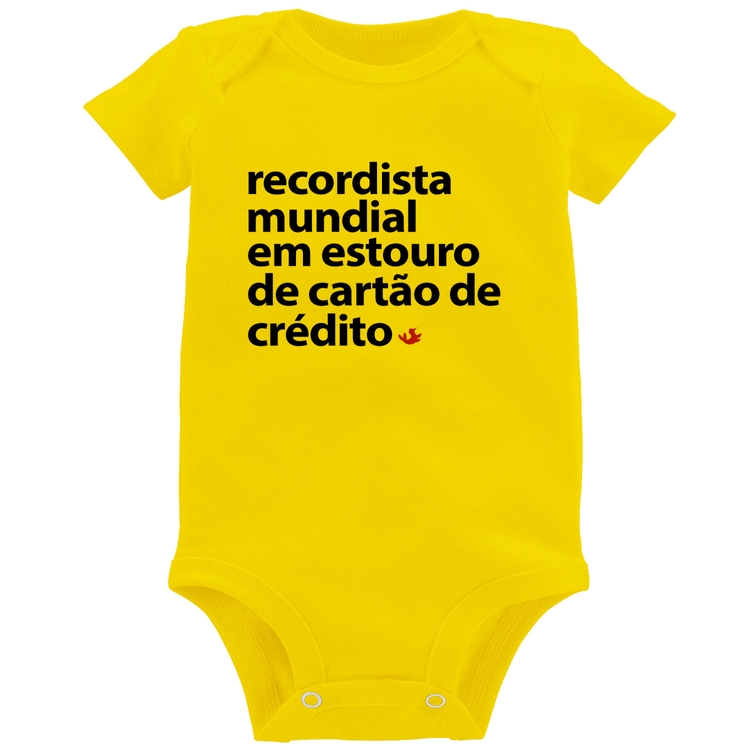 Body Bebê Recordista mundial em estouro de cartão - Amarelo