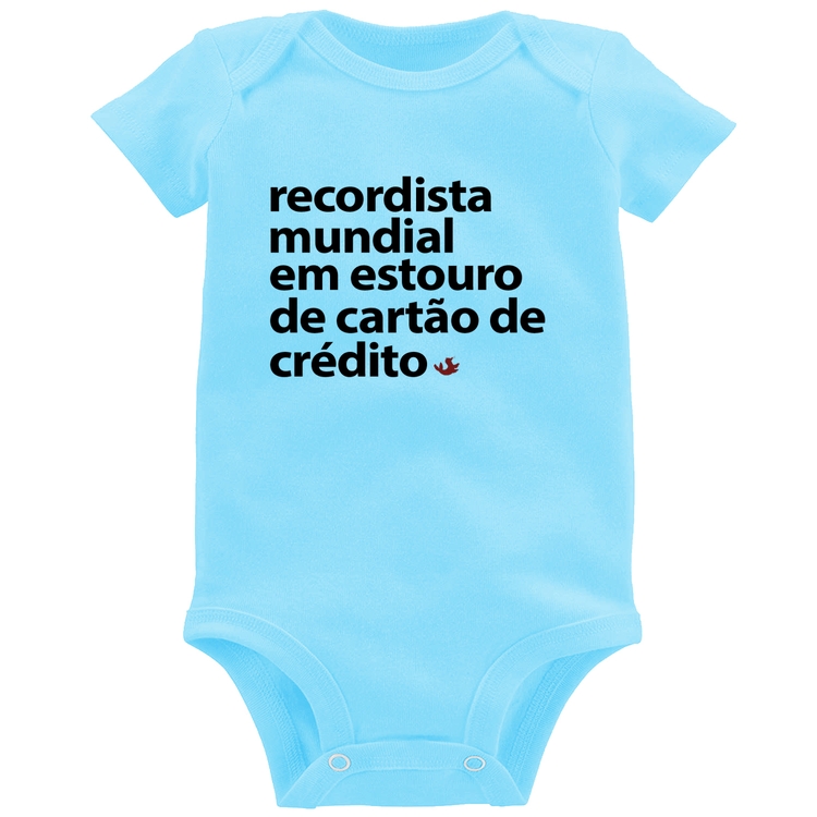 Body Bebê Recordista mundial em estouro de cartão - Azul Bebê