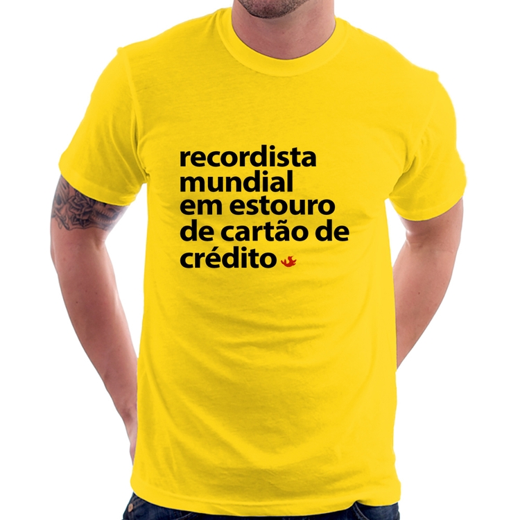 Camiseta Recordista mundial em estouro de cartão - Amarela