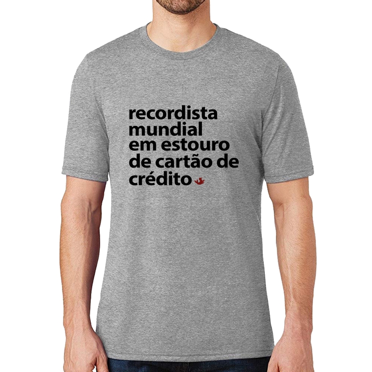 Camiseta Recordista mundial em estouro de cartão - Cinza