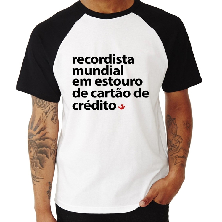 Camiseta Raglan Recordista mundial em estouro de cartão