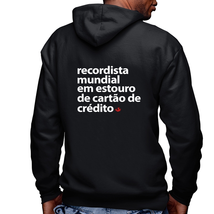 Blusa Moletom Recordista mundial em estouro de cartão Masculina com Capuz e Zíper