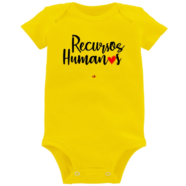 Body Bebê Recursos Humanos por amor - Amarelo