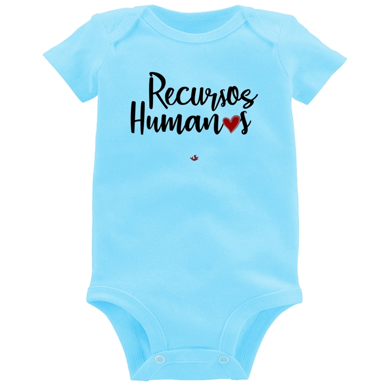 Body Bebê Recursos Humanos por amor - Azul Bebê