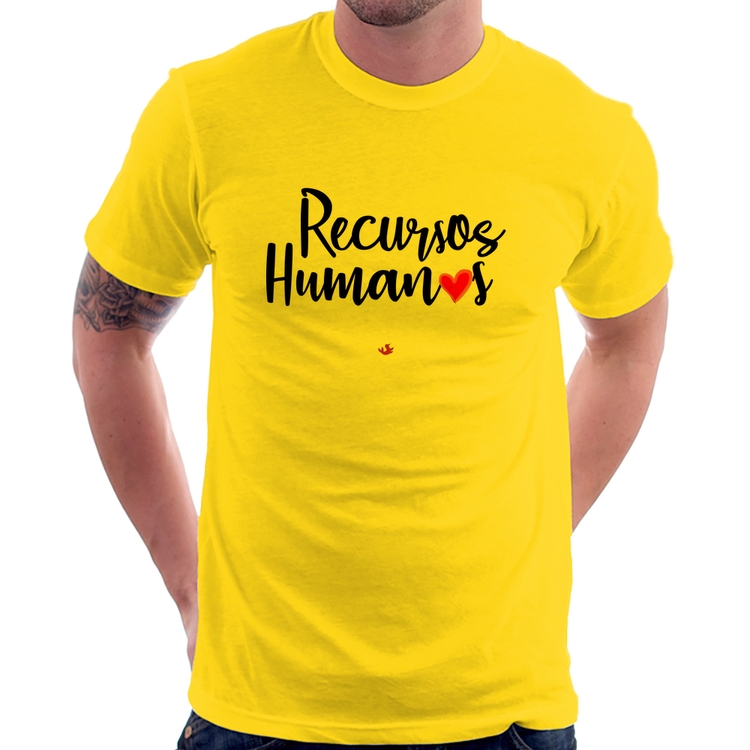 Camiseta Recursos Humanos por amor - Amarela