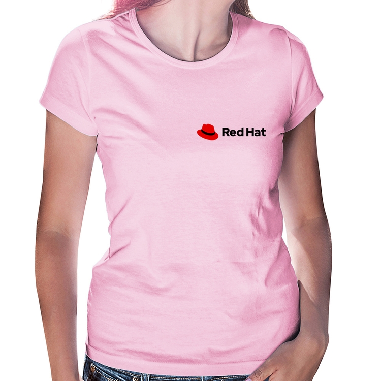 Baby Look Red Hat Linux - Rosa Bebê