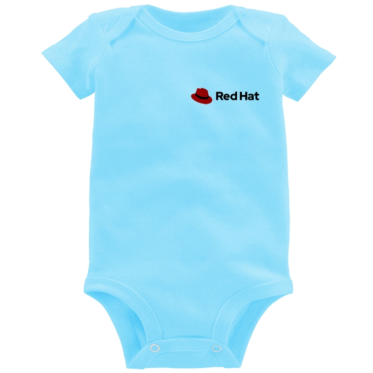Body Bebê Red Hat Linux - Azul Bebê