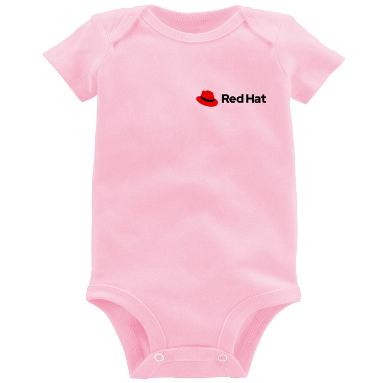 Body Bebê Red Hat Linux - Rosa Bebê