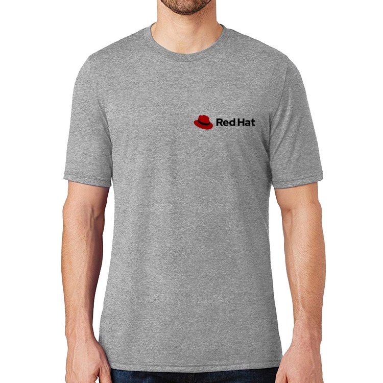 Camiseta Red Hat Linux - Cinza