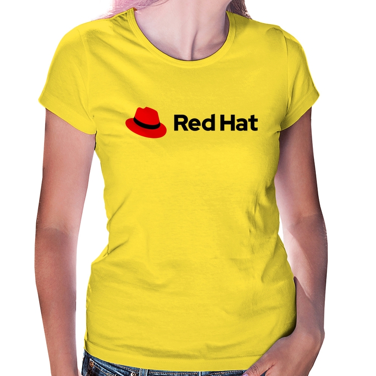 Baby Look Red Hat Linux Logo - Amarela