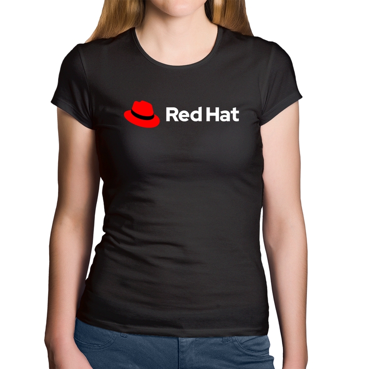 Baby Look Algodão Red Hat Linux Logo