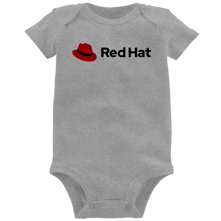 Body Bebê Red Hat Linux Logo - Cinza