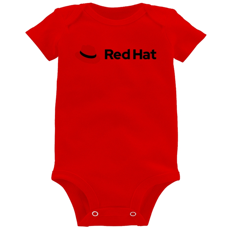 Body Bebê Red Hat Linux Logo - Vermelho