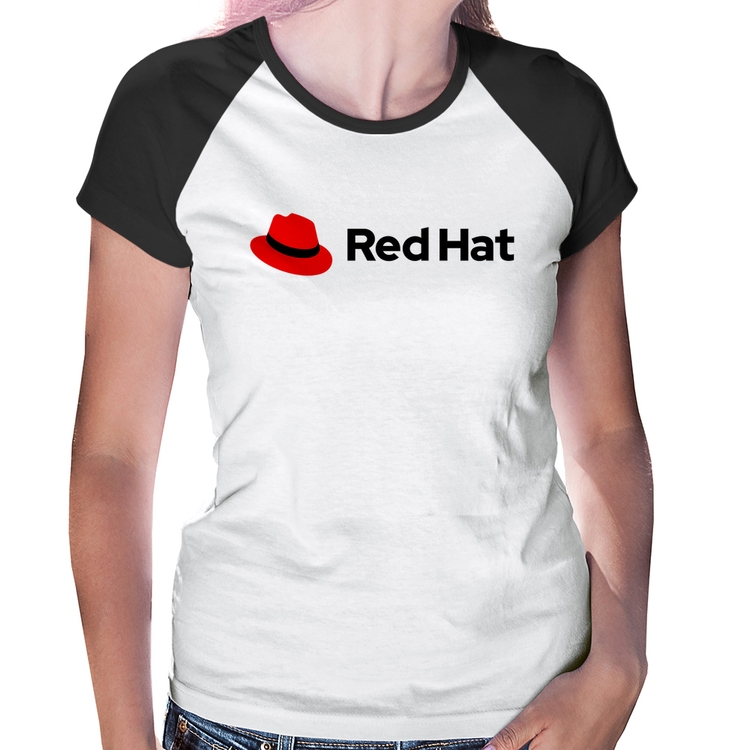 Baby Look Raglan Red Hat Linux Logo