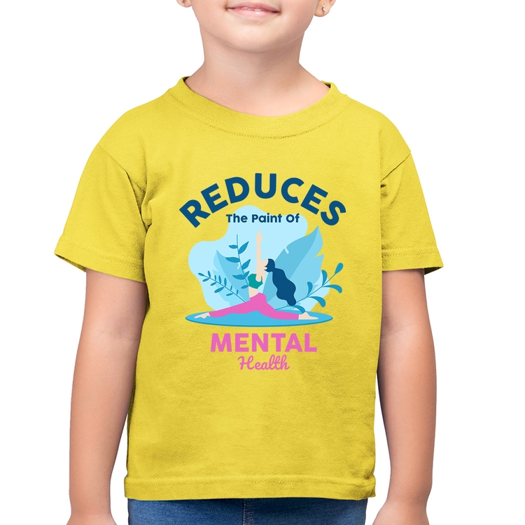 Camiseta Algodão Infantil Reduces The Paint Of Menthal Health - Amarelo Canário