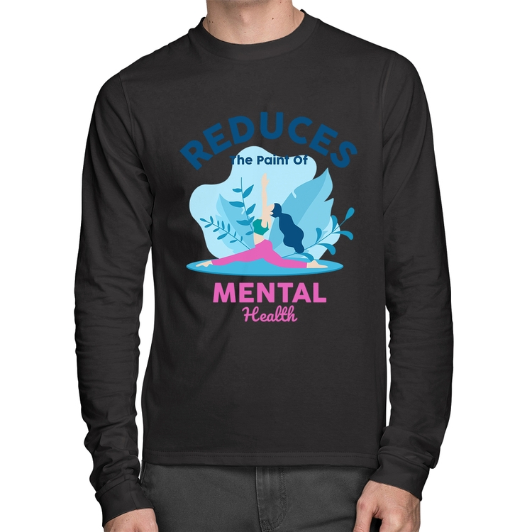 Camiseta Algodão Reduces The Paint Of Menthal Health Manga Longa