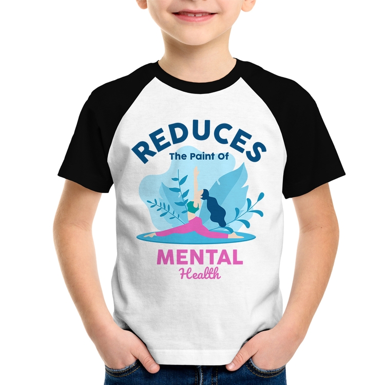 Camiseta Raglan Infantil Reduces The Paint Of Menthal Health