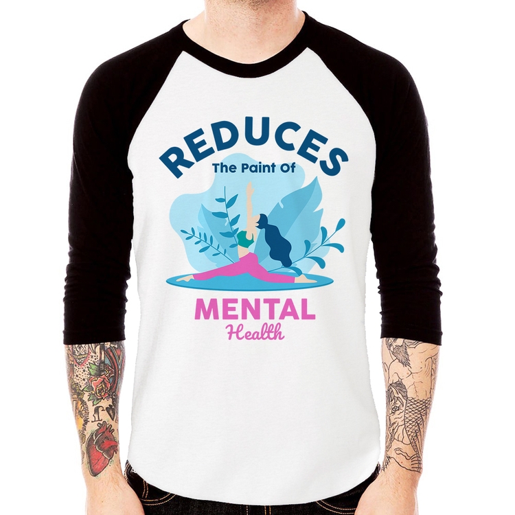 Camiseta Raglan Reduces The Paint Of Menthal Health Manga 3/4