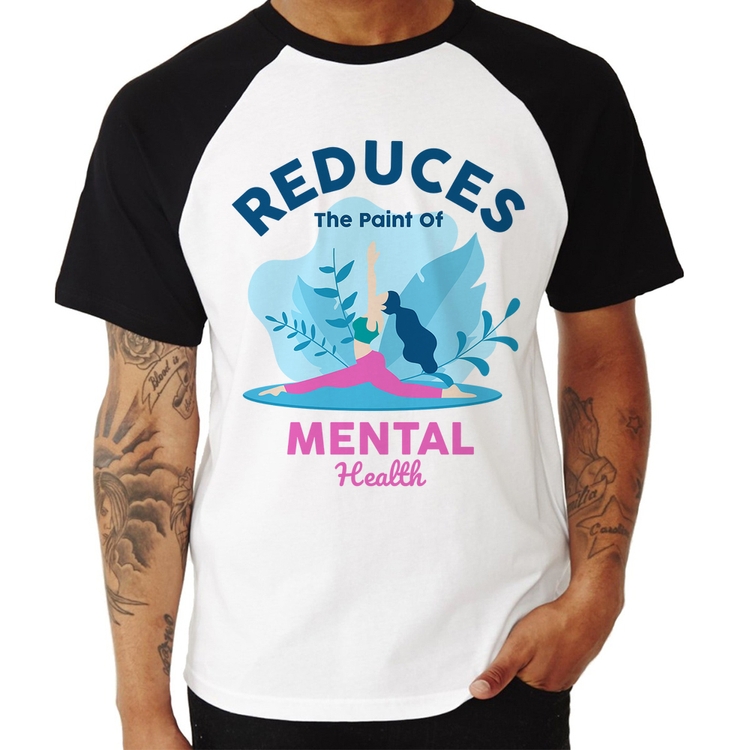Camiseta Raglan Reduces The Paint Of Menthal Health