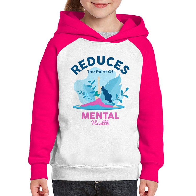 Moletom Infantil Reduces The Paint Of Menthal Health - Branco/Rosa