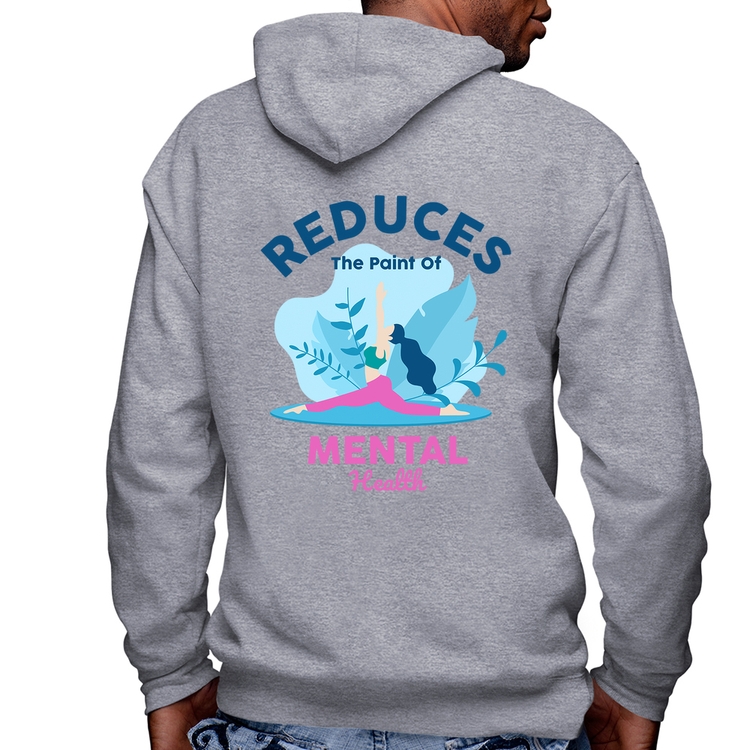 Blusa Moletom Reduces The Paint Of Menthal Health Masculina com Capuz e Zíper - Mescla