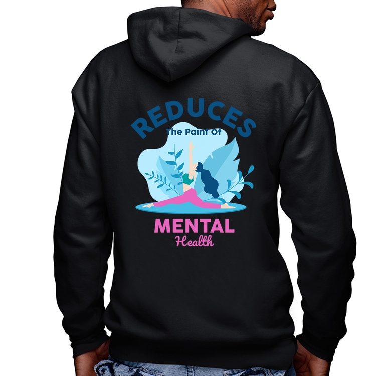 Blusa Moletom Reduces The Paint Of Menthal Health Masculina com Capuz e Zíper