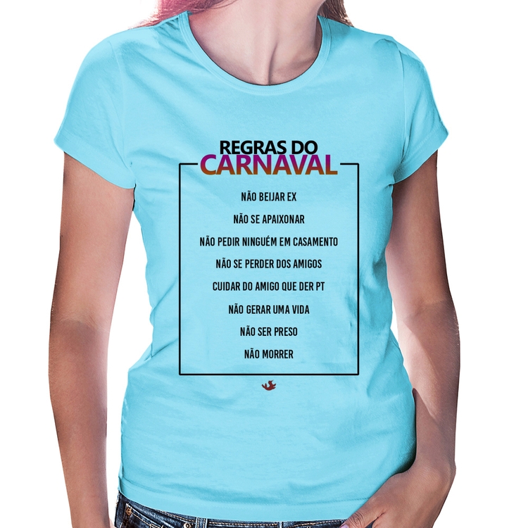 Baby Look Regras do carnaval - Azul Bebê