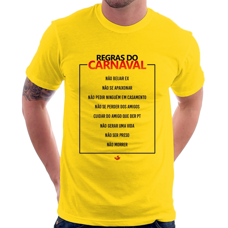 Camiseta Regras do carnaval - Amarela