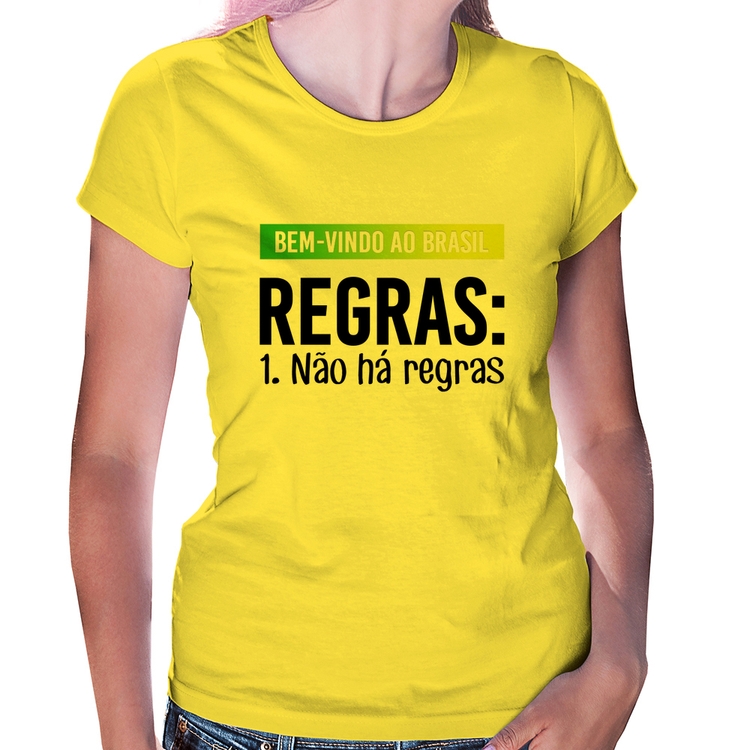 Baby Look Regras: Não há regras - Amarela