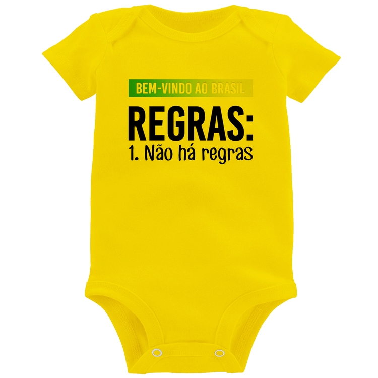 Body Bebê Regras: Não há regras - Amarelo