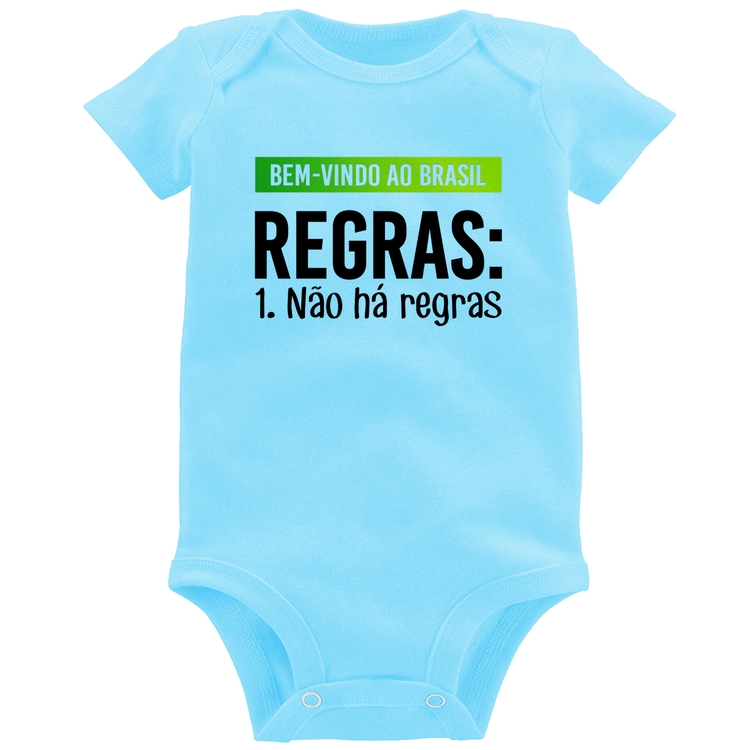 Body Bebê Regras: Não há regras - Azul Bebê