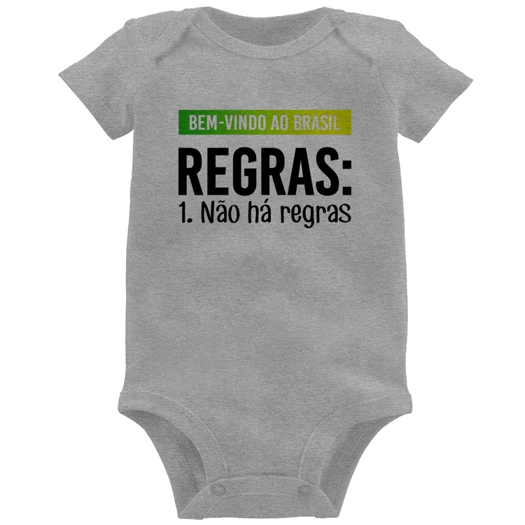 Body Bebê Regras: Não há regras - Cinza