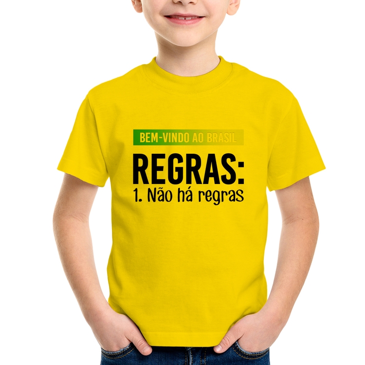 Camiseta Infantil Regras: Não há regras - Amarela