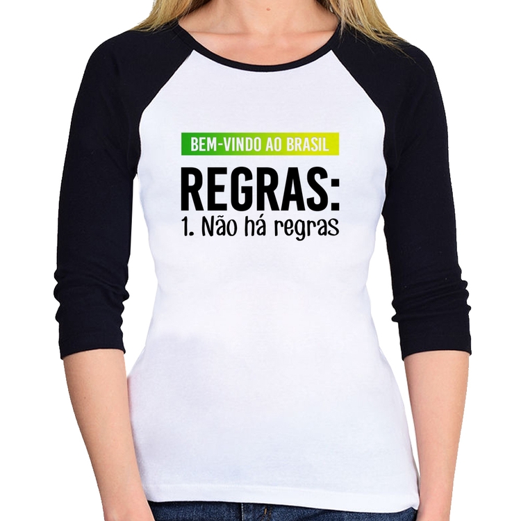 Baby Look Raglan Regras: Não há regras Manga 3/4
