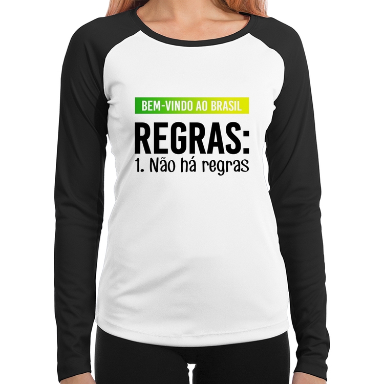 Baby Look Raglan Regras: Não há regras Manga Longa