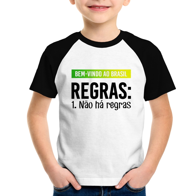 Camiseta Raglan Infantil Regras: Não há regras