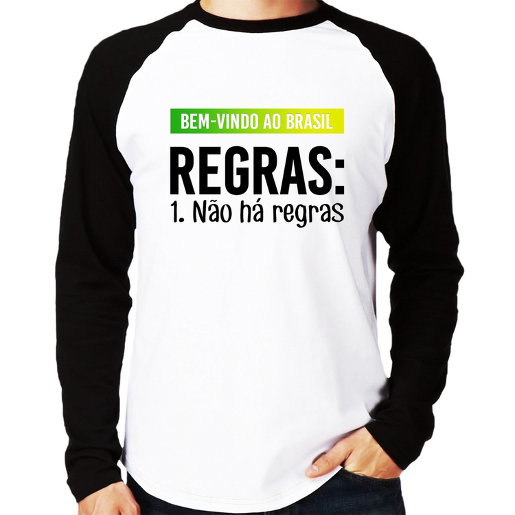 Camiseta Raglan Regras: Não há regras Manga Longa