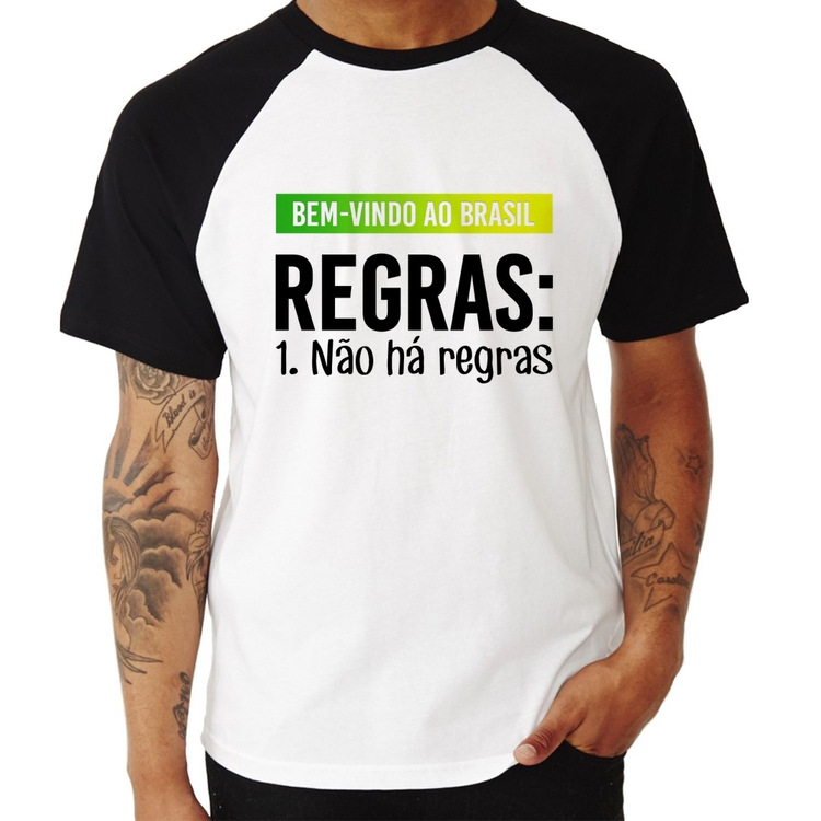 Camiseta Raglan Regras: Não há regras